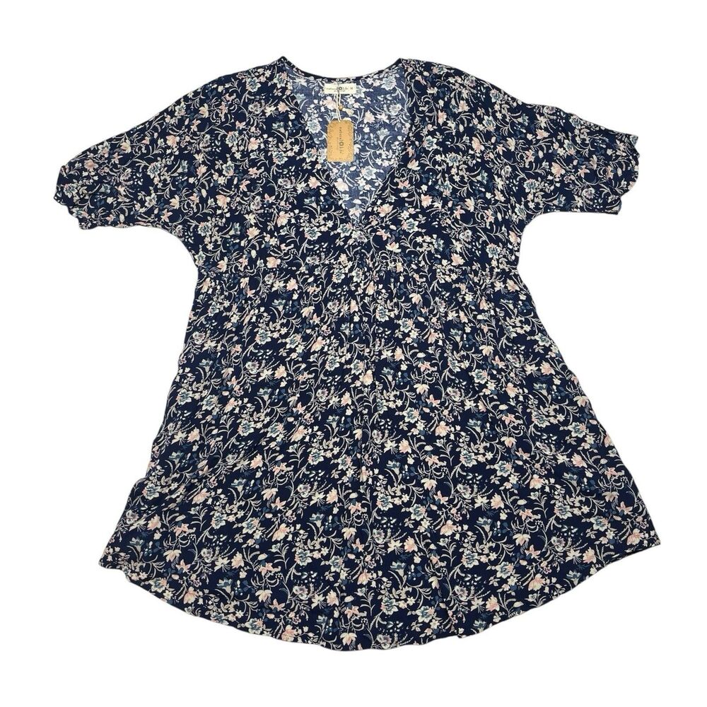 Natural Life Mini Stella Dress Navy Floral Boho